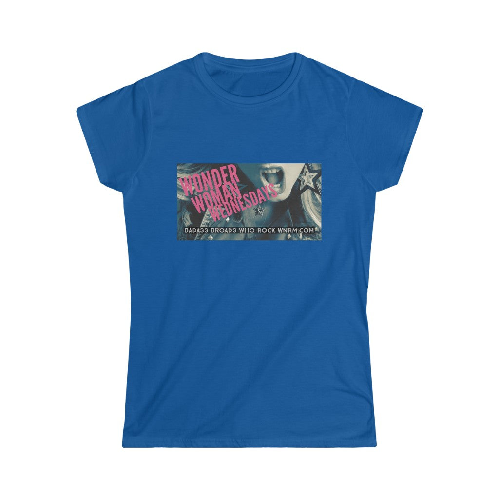 WWW Women's Softstyle Tee blue with white background