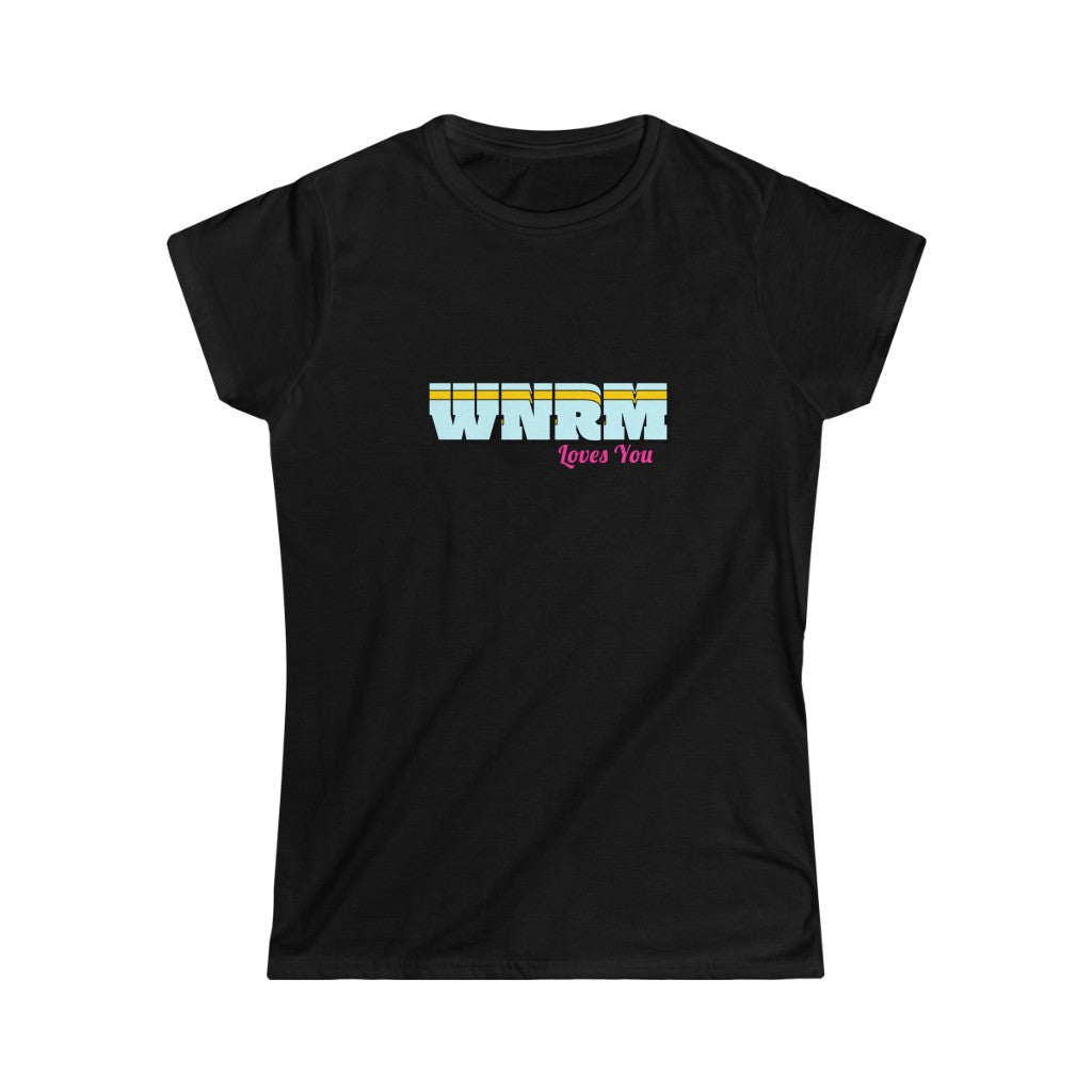 WNRM Loves You Women's Softstyle Tee, black with a white backgorund
