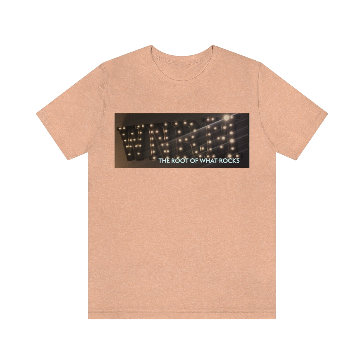 Name In Lights Tee, in dusty pink on a white background