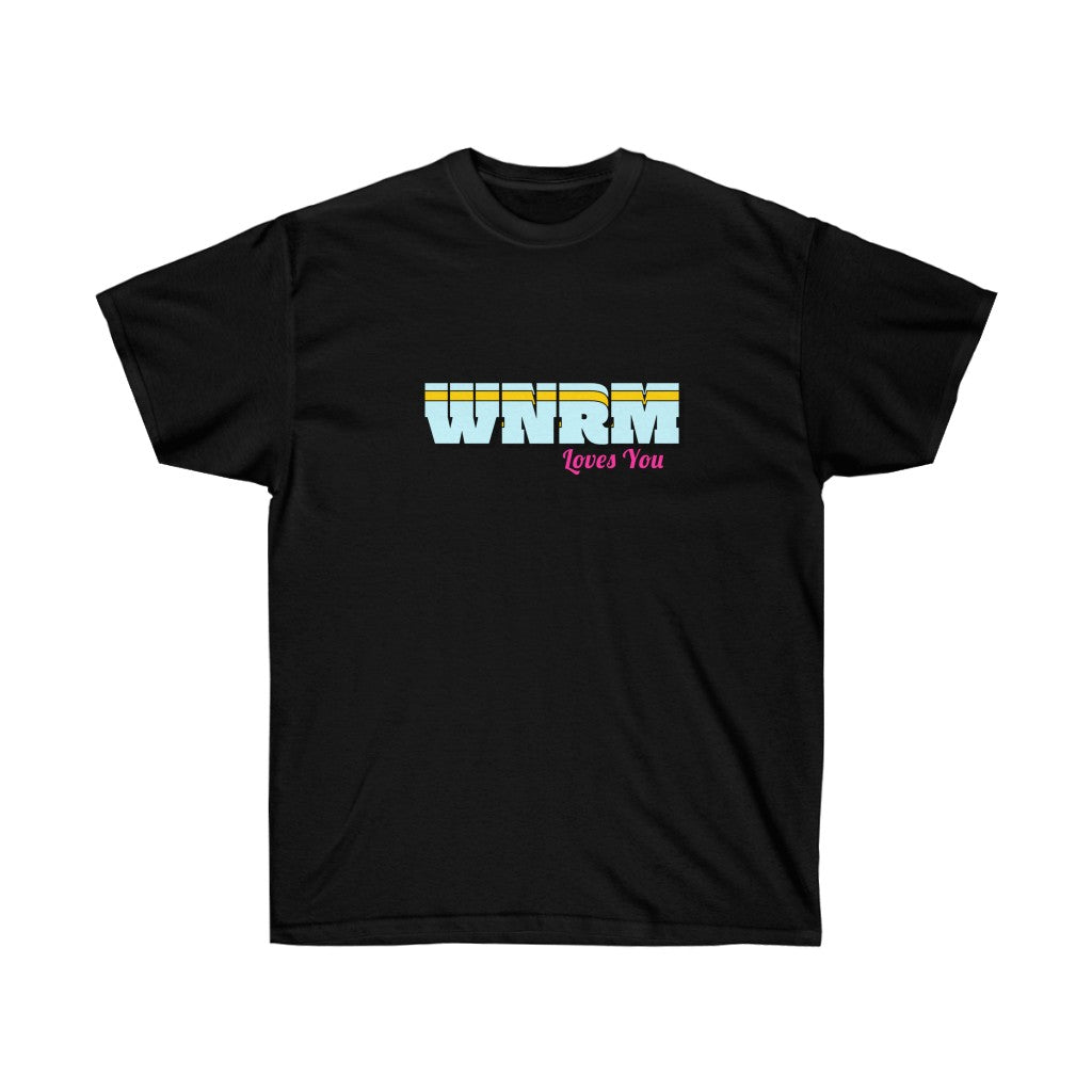 WNRM Loves You Unisex Ultra Cotton Tee, black with a white background
